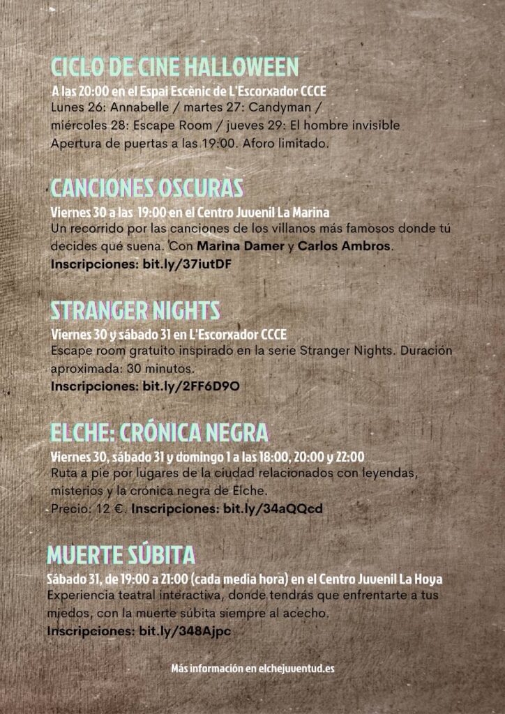 Halloween Elche programación